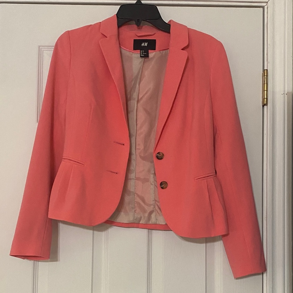 H&M Women's Vibrant Coral Suit Jacket
